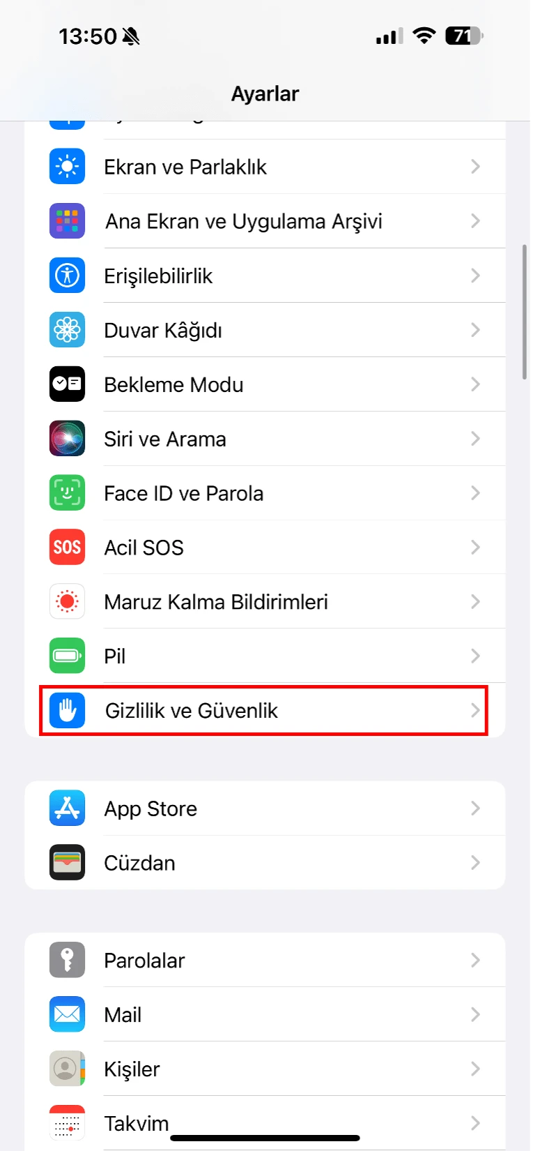 iphone uygulama gizlilik raporu