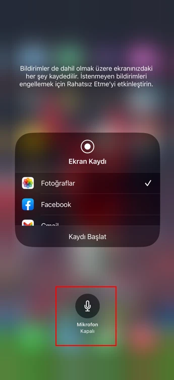 iPhone Sesli Ekran Kaydı Alma