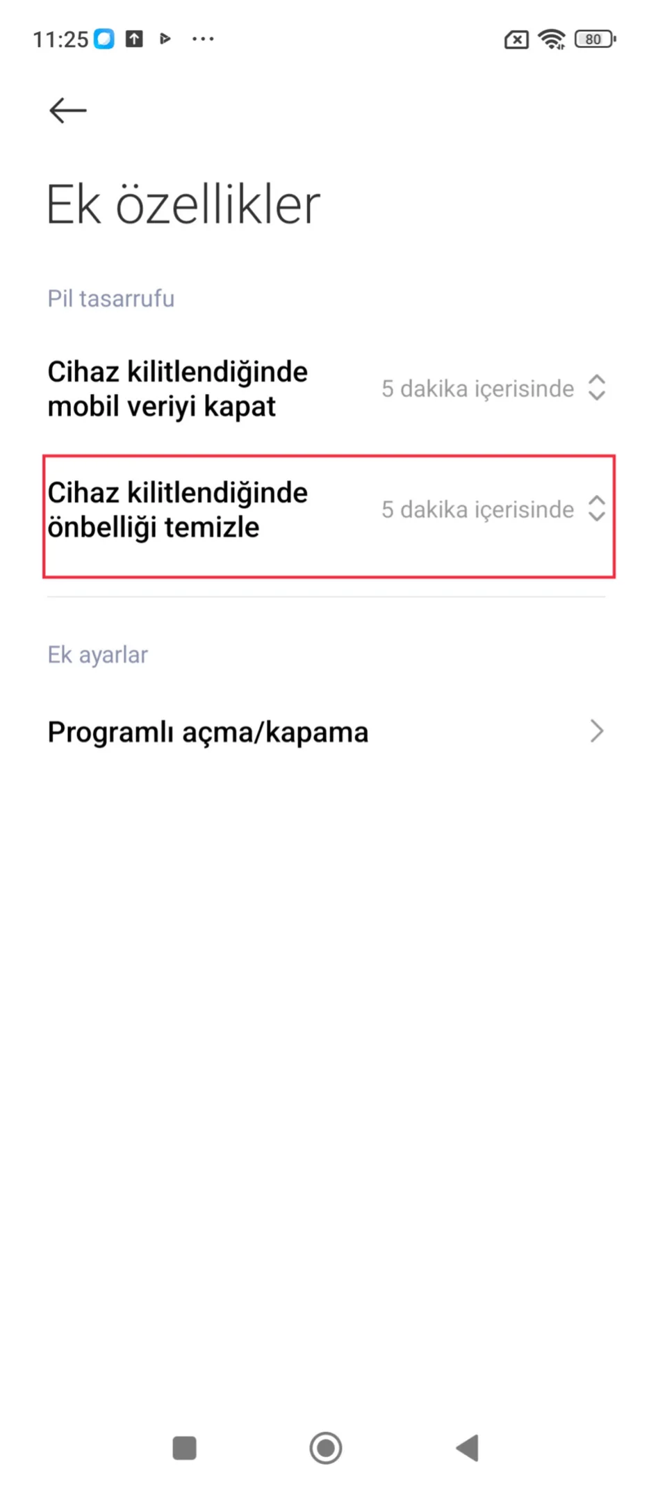 redmi pil ayarı