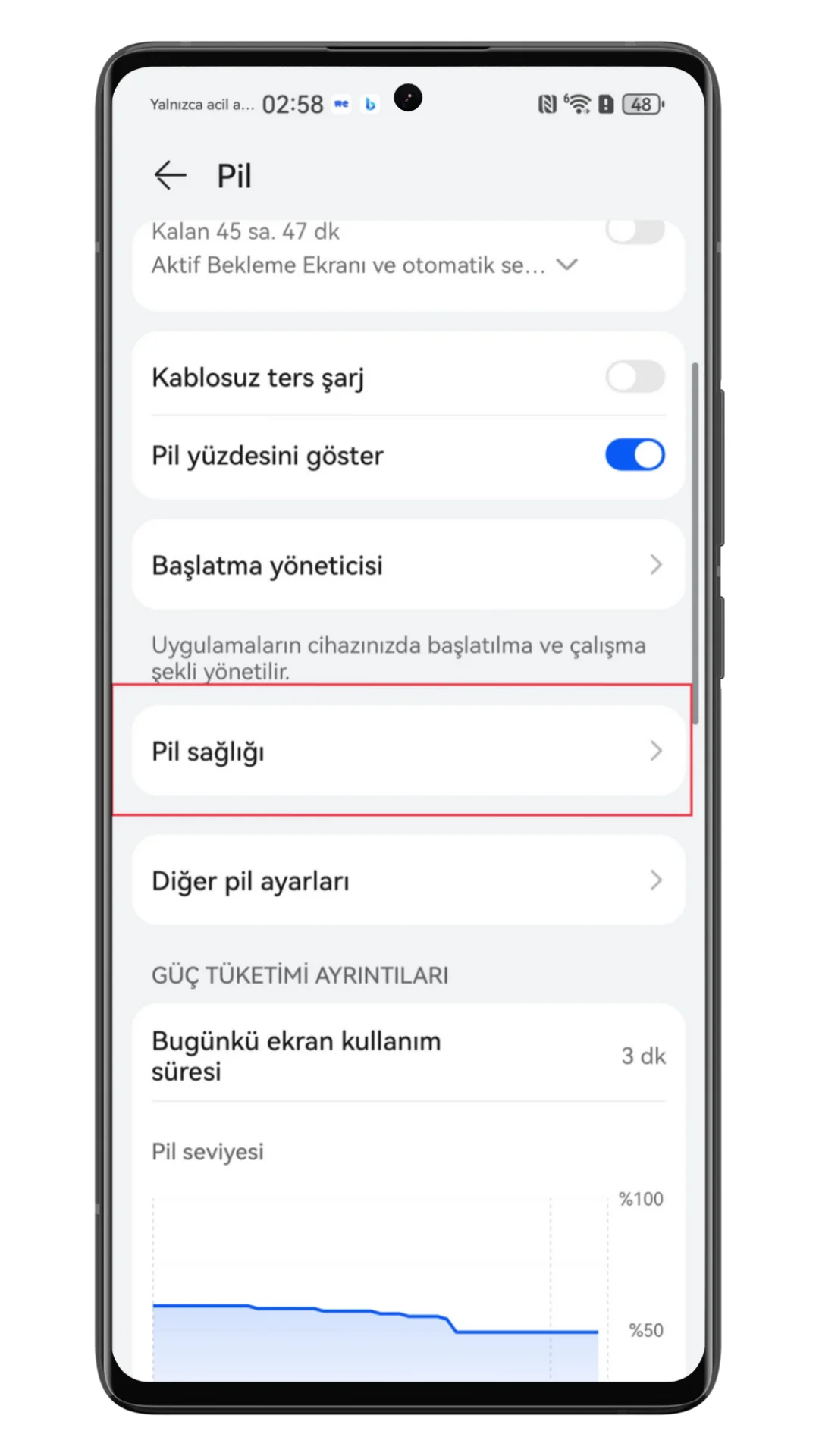 huawei pil sağlığı