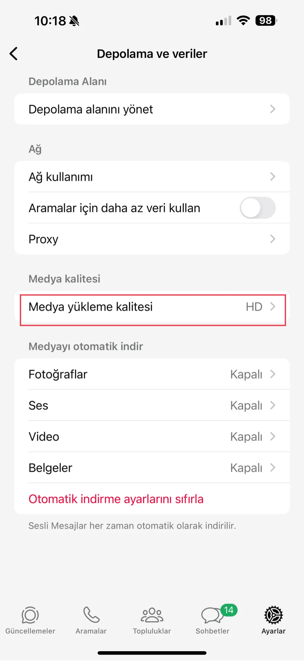 whatsapp önemli ayarlar