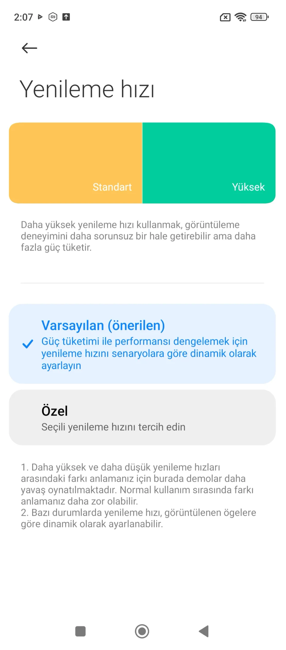 xiaomi ekran kalitesi arttırma