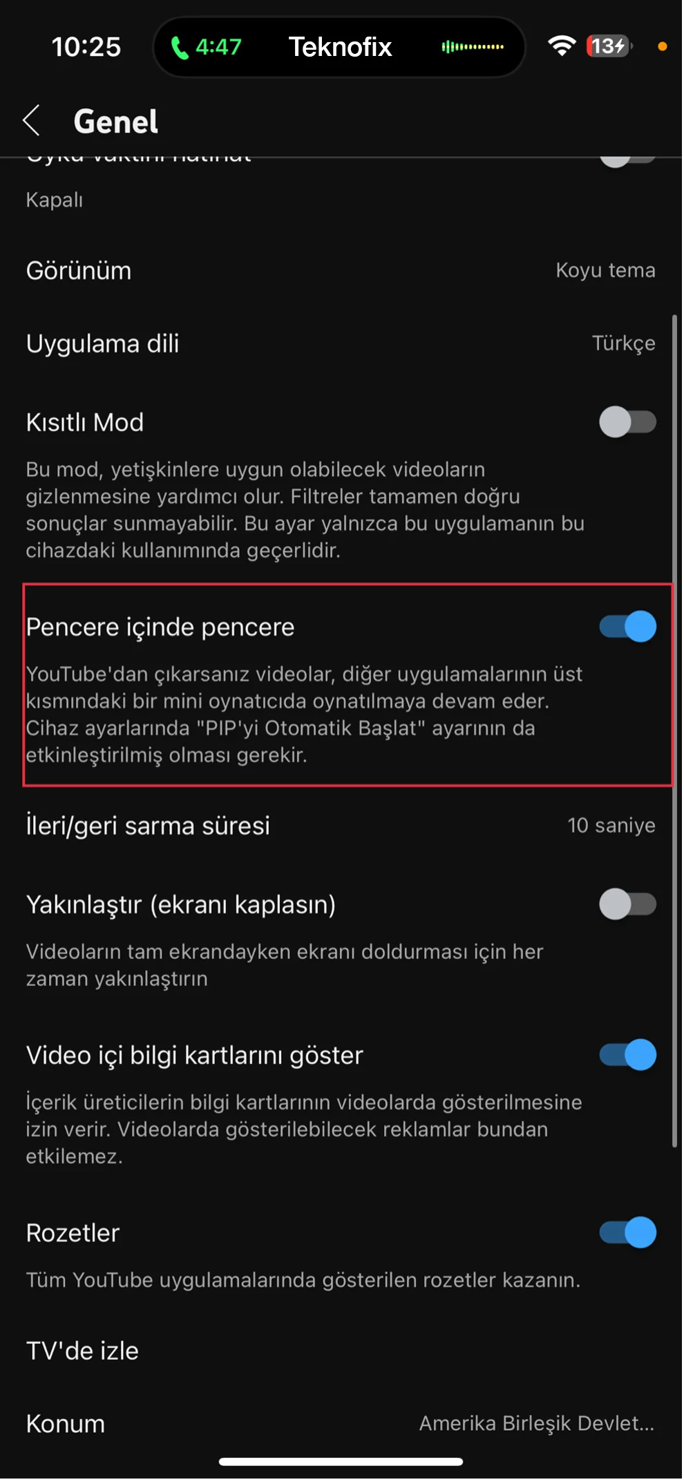 youtube resim içinde resim