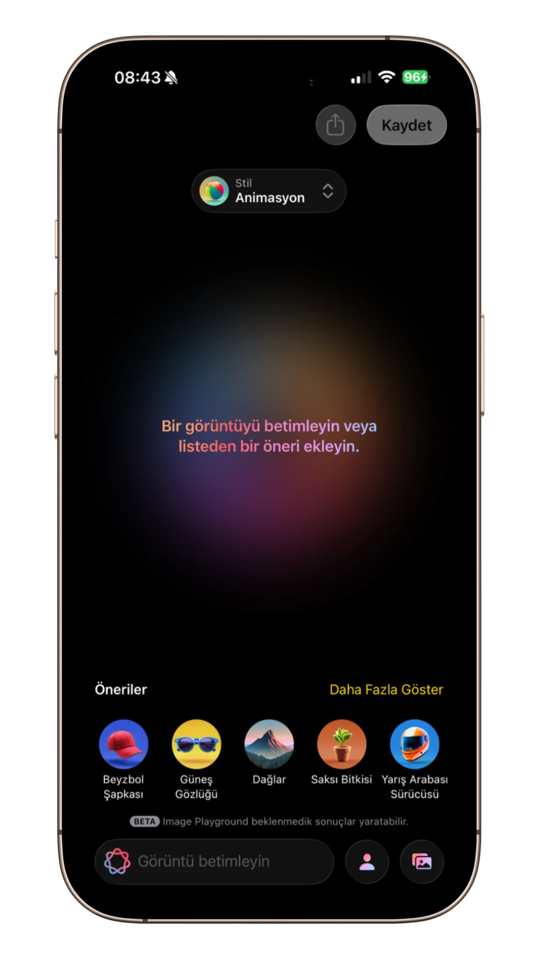 iphone yapay zeka görsel oluşturma