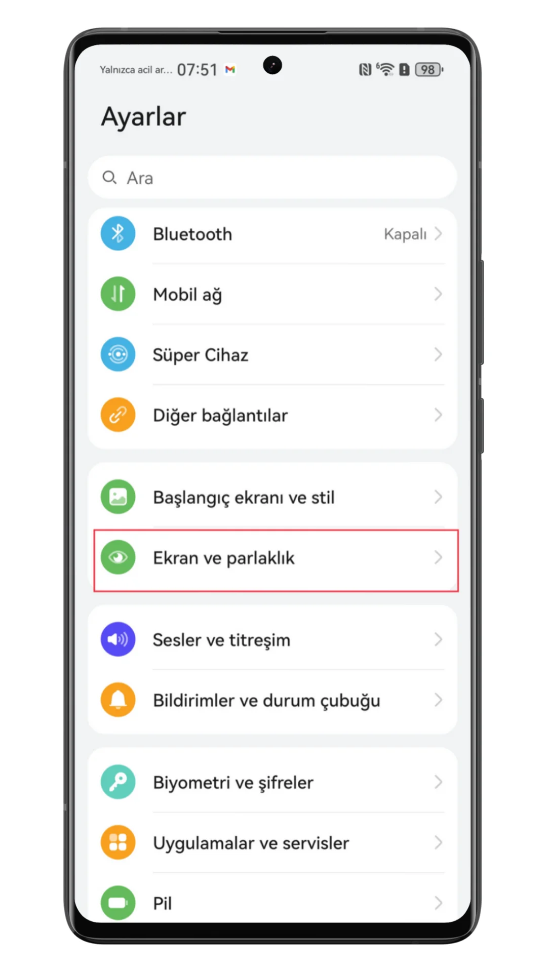 ekran uyku süresi