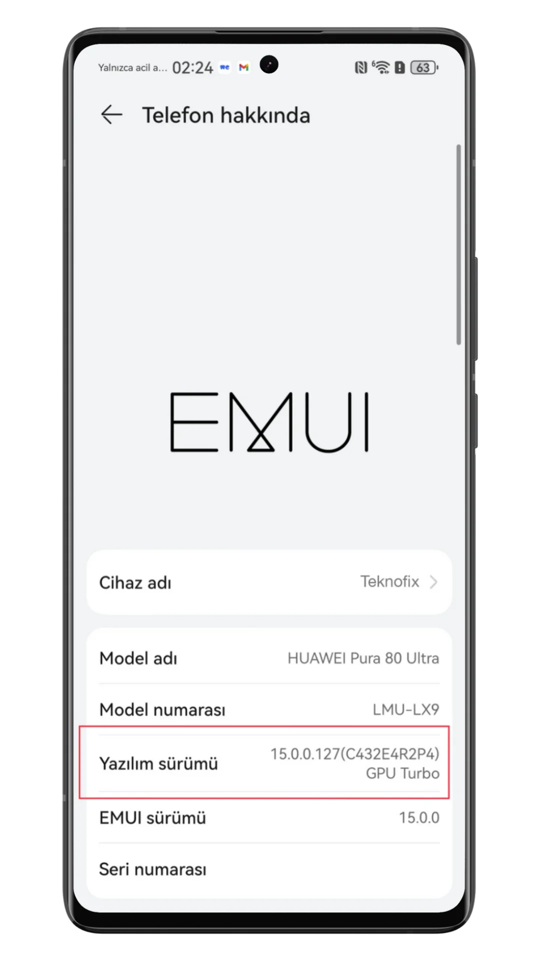 huawei geliştirici seçenekleri