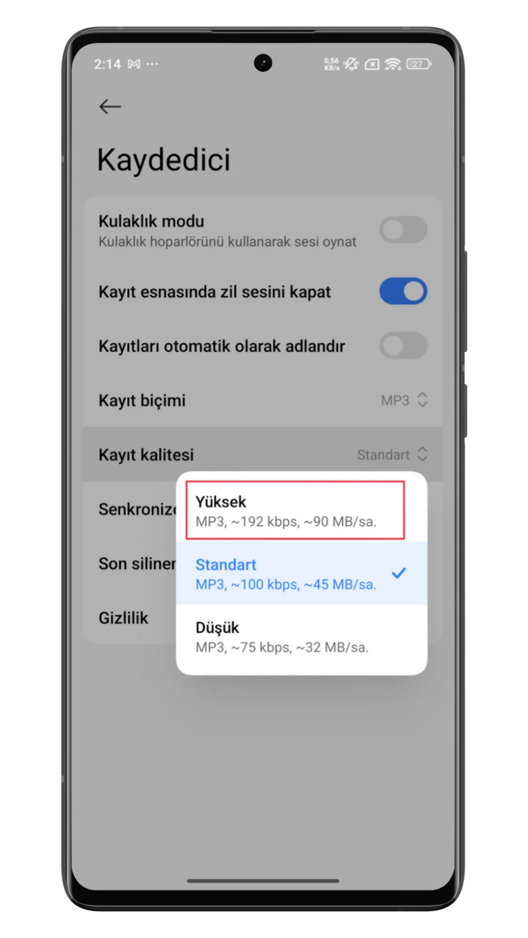 xiaomi ses kayıt kalitesi