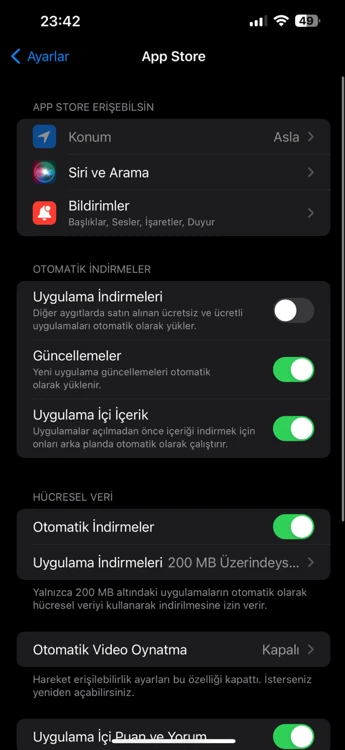 iPhone’da Arka Planda Uygulama Güncellemelerini Engelleme