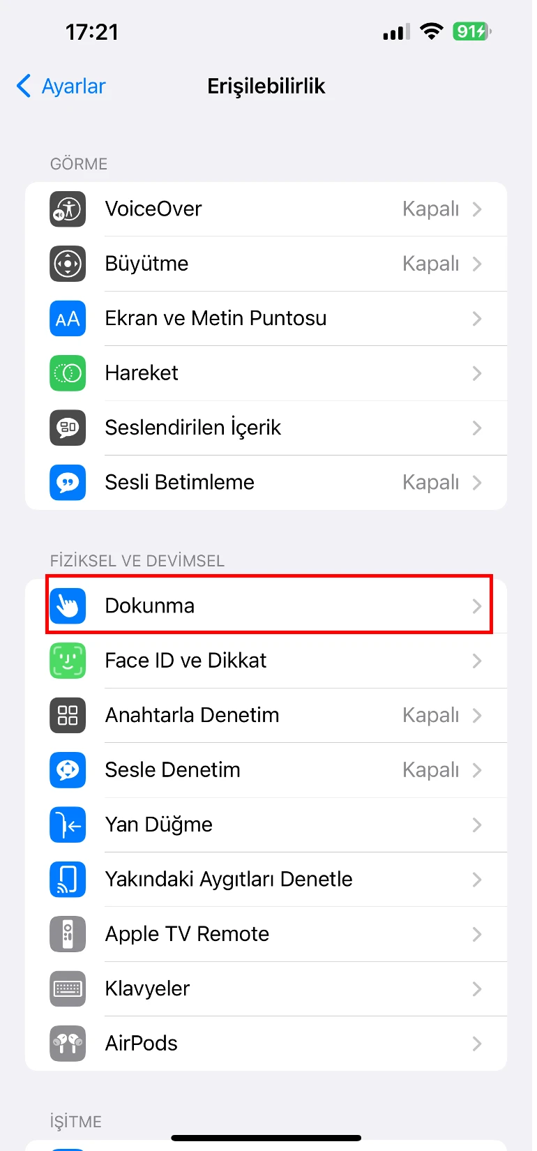 iphone ekran kayması