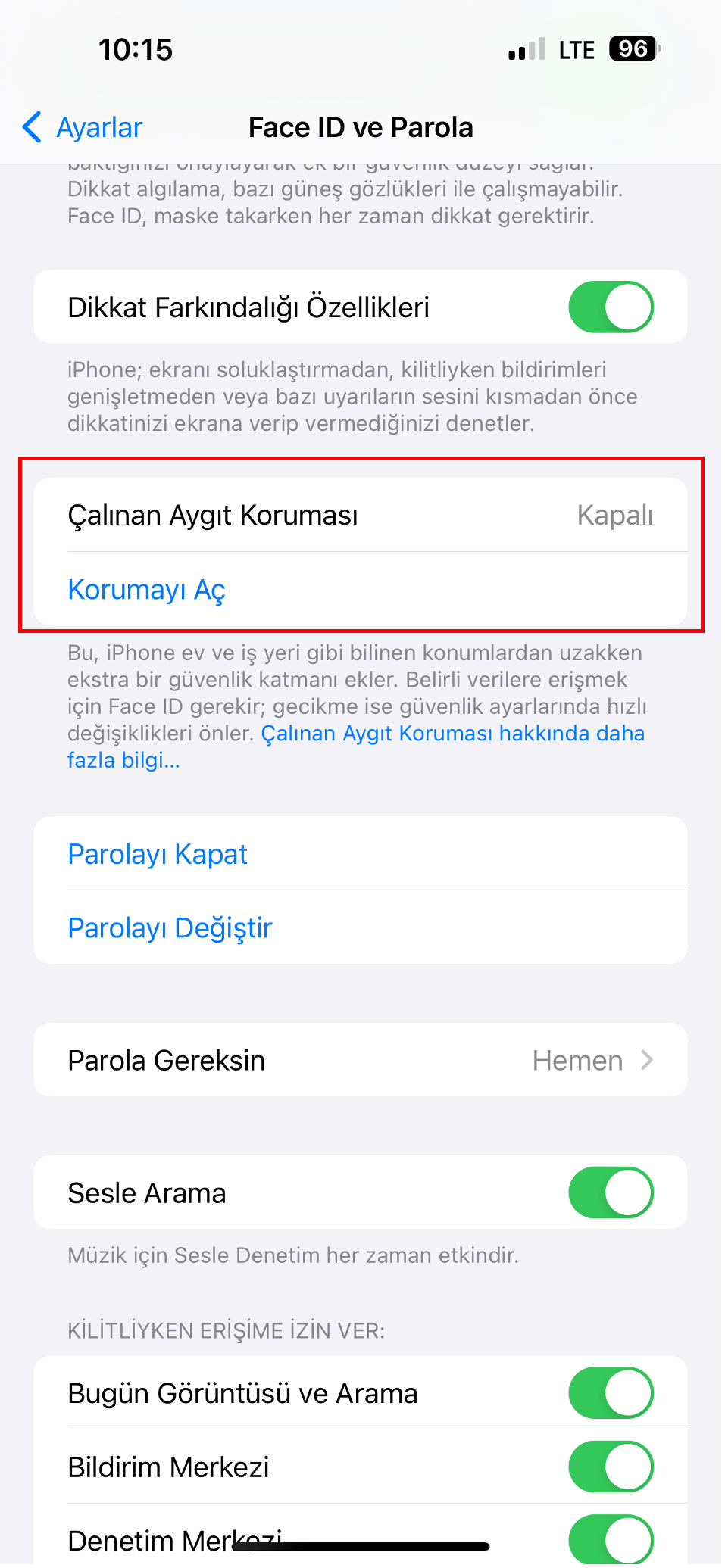 çalınan aygıt koruması