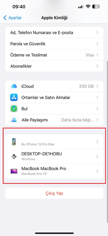 iPhone'da iCloud Hesabını Silme