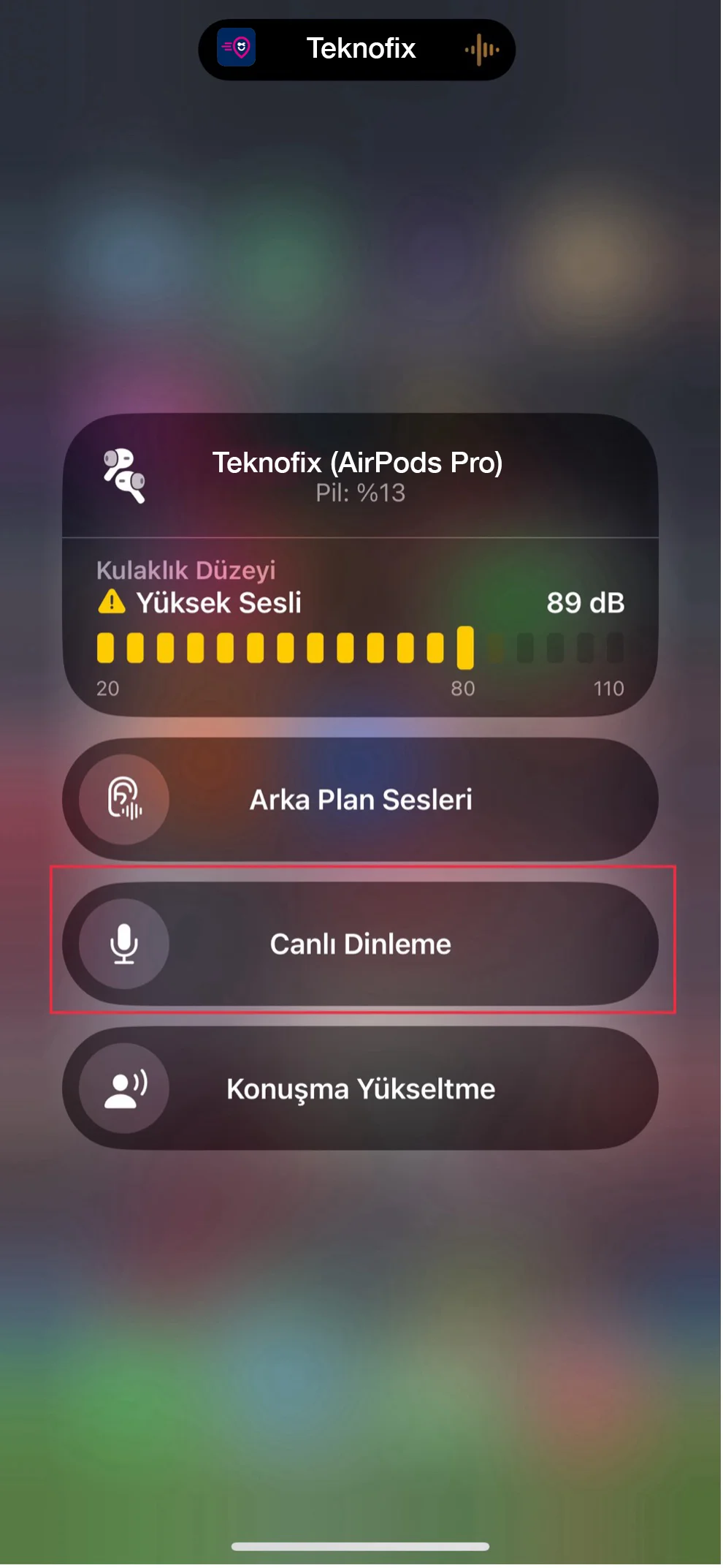 airpods canlı dinleme