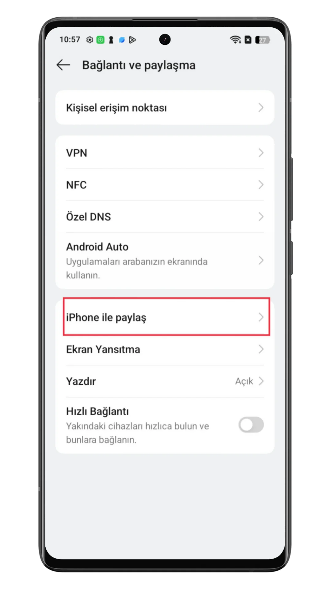 oppo iphone dosya gönder