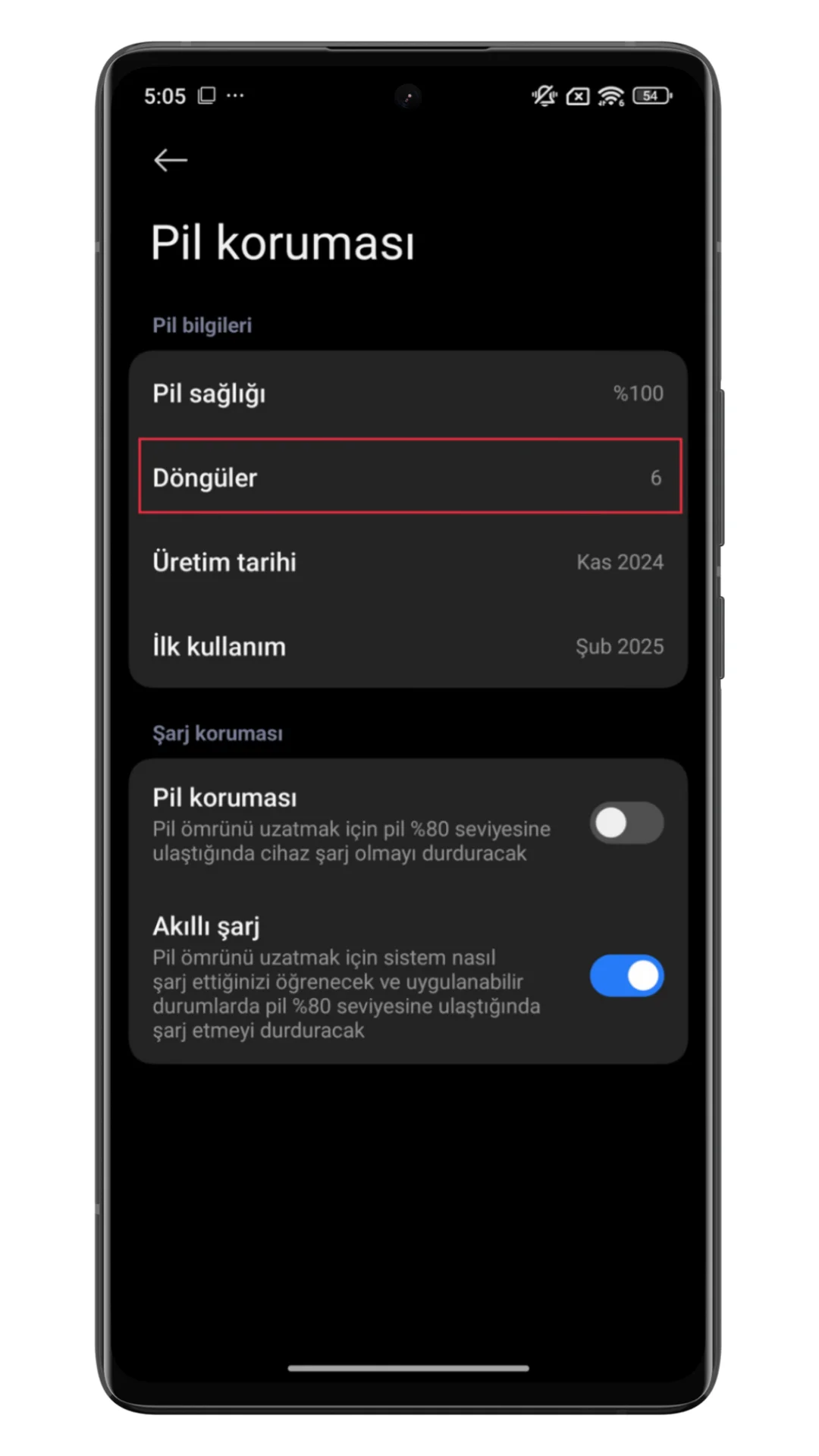 xiaomi şarj etme sayısı