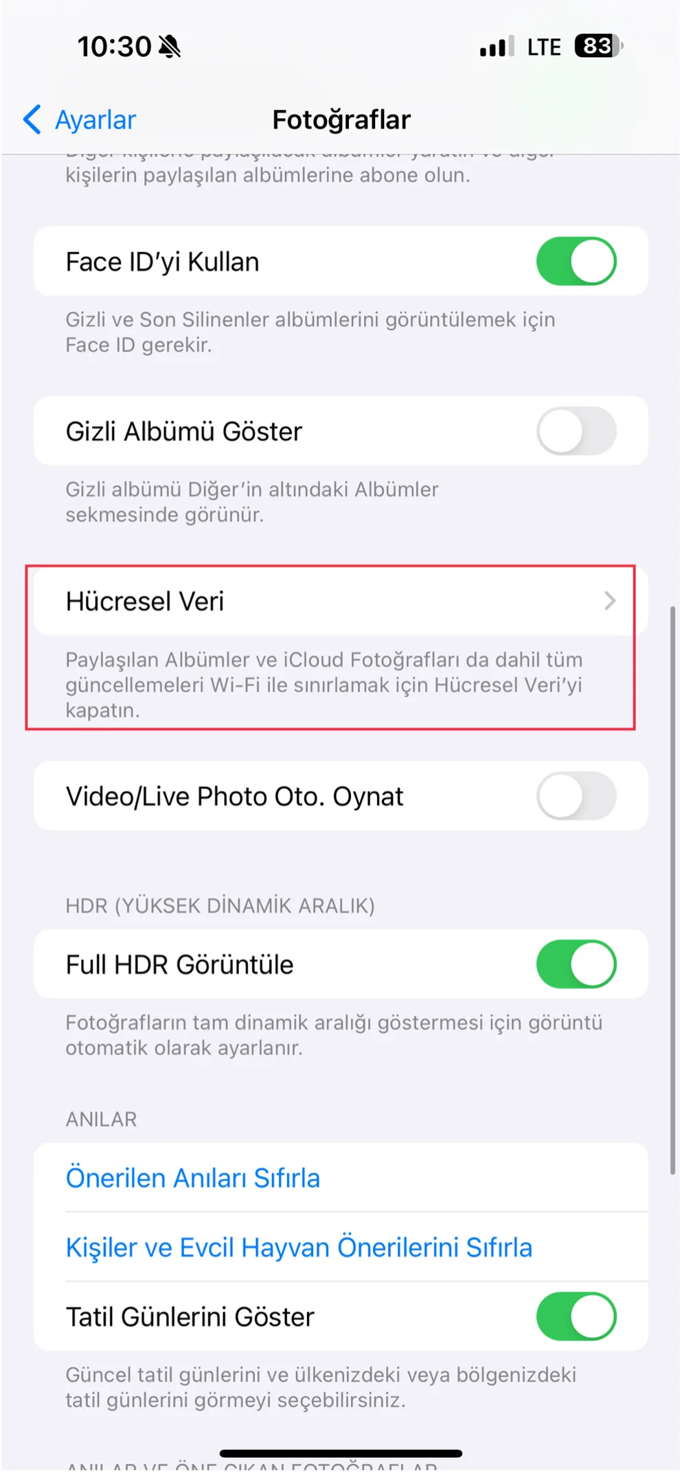 hücresel veri fotoğraf video yedekleme