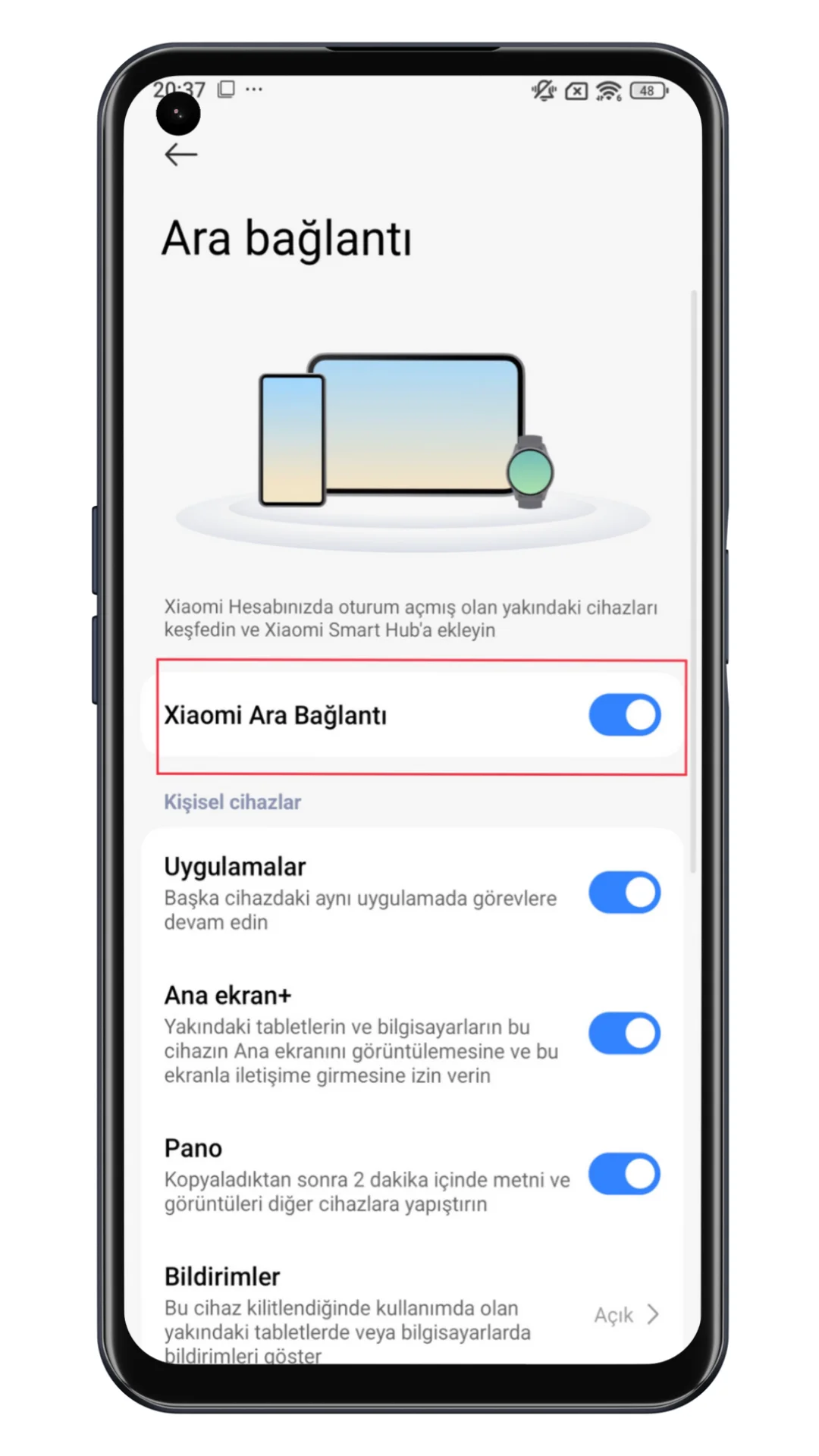xiaomi ara bağlantı