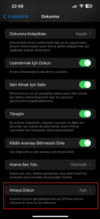 iPhone'unuzun Arkasına Dokunarak Bildirimleri Açma
