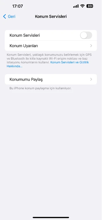 iphone ekran kararması