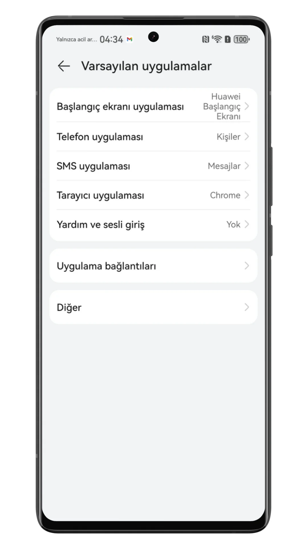 huawei varsayılan uygulamaları değiştirme