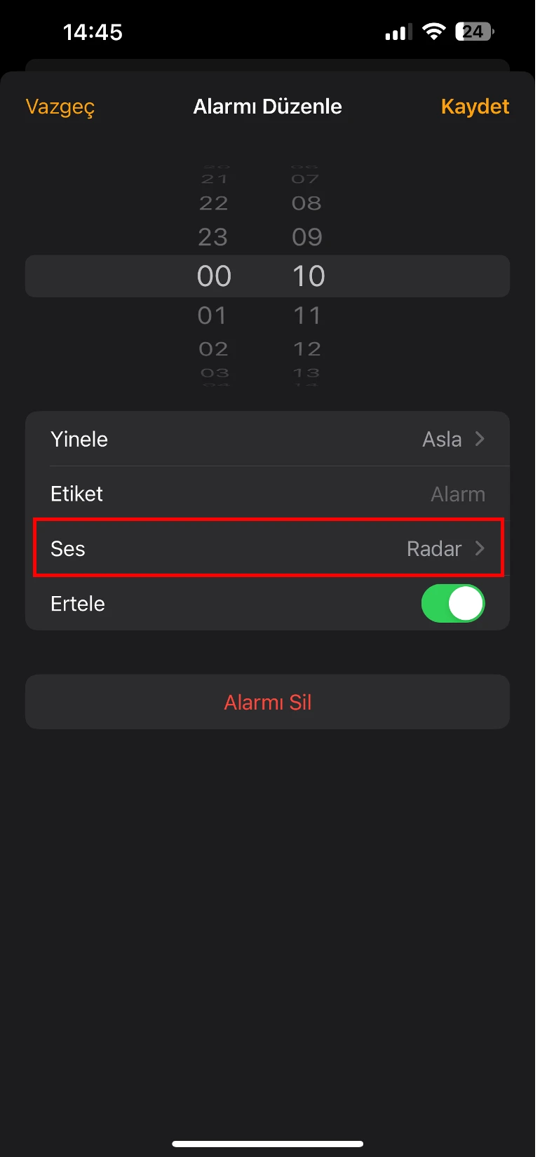 iphone alarm sesi