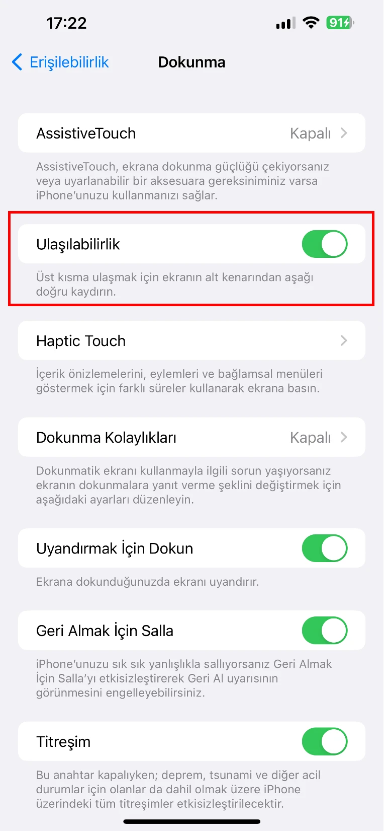 iphone ekran kayması