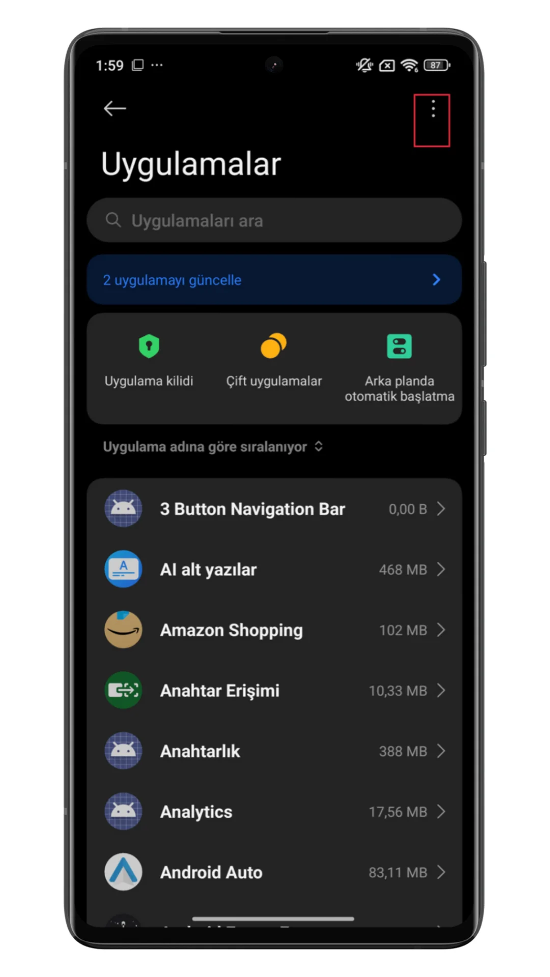 xiaomi uygulama tercihlerini sıfırla