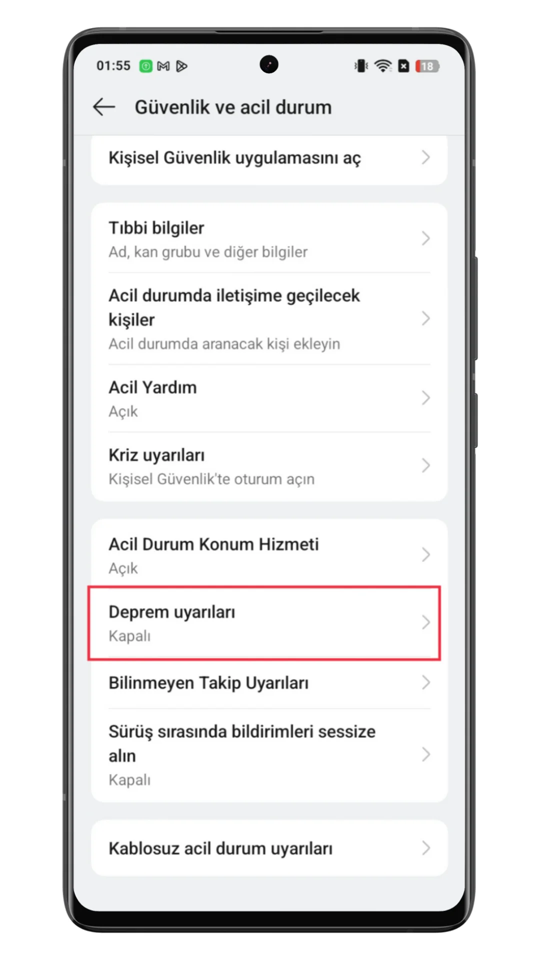 oppo deprem uyarı