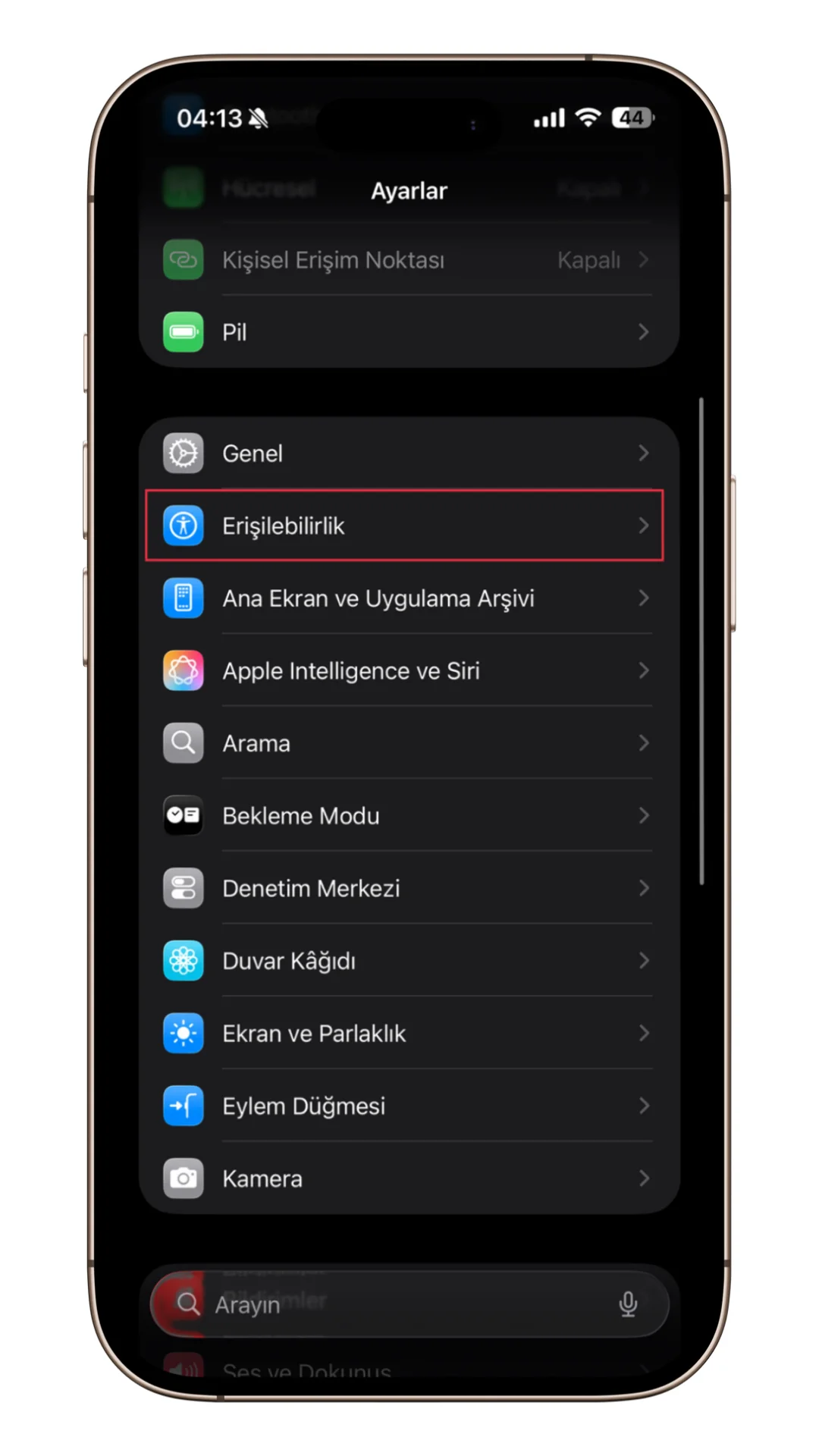 iphone ulaşılabilirlik