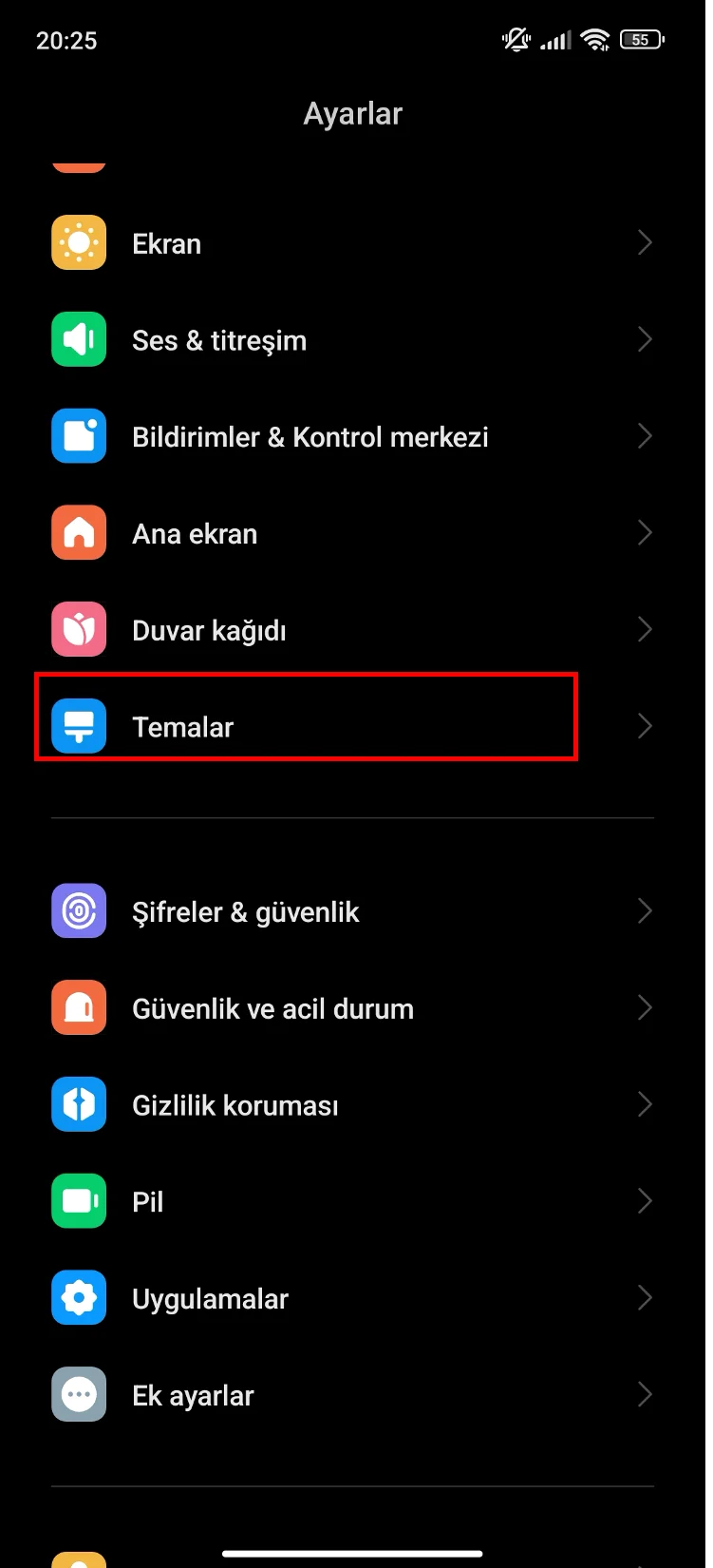 xiaomi tema değiştirme