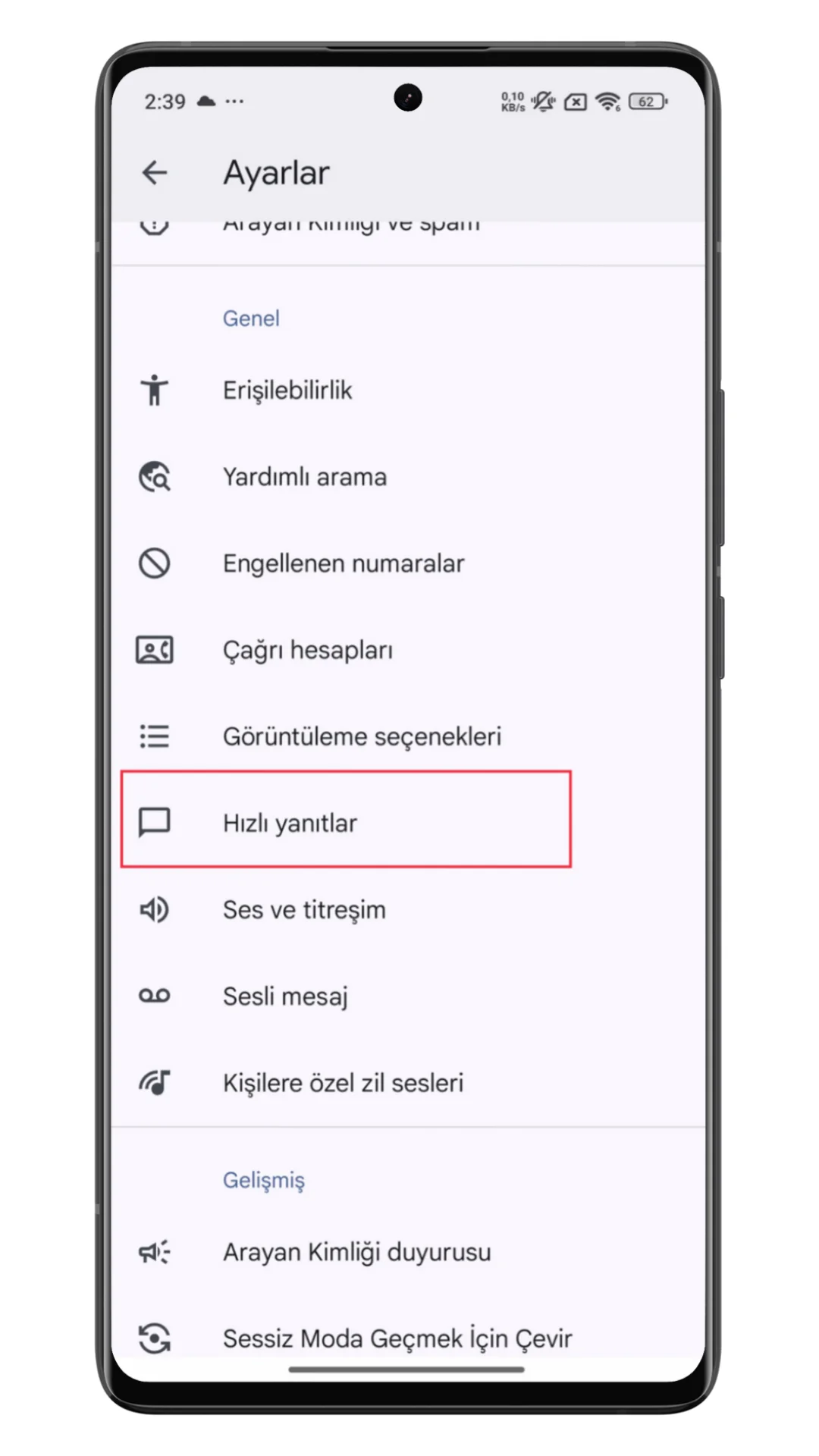 hızlı yanıtlar