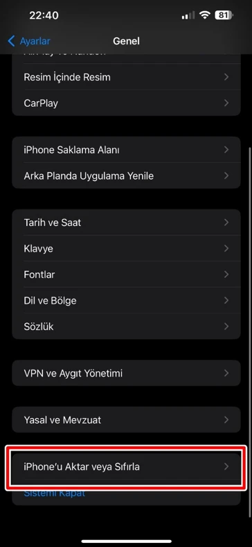 iPhone Nasıl Sıfırlanır?