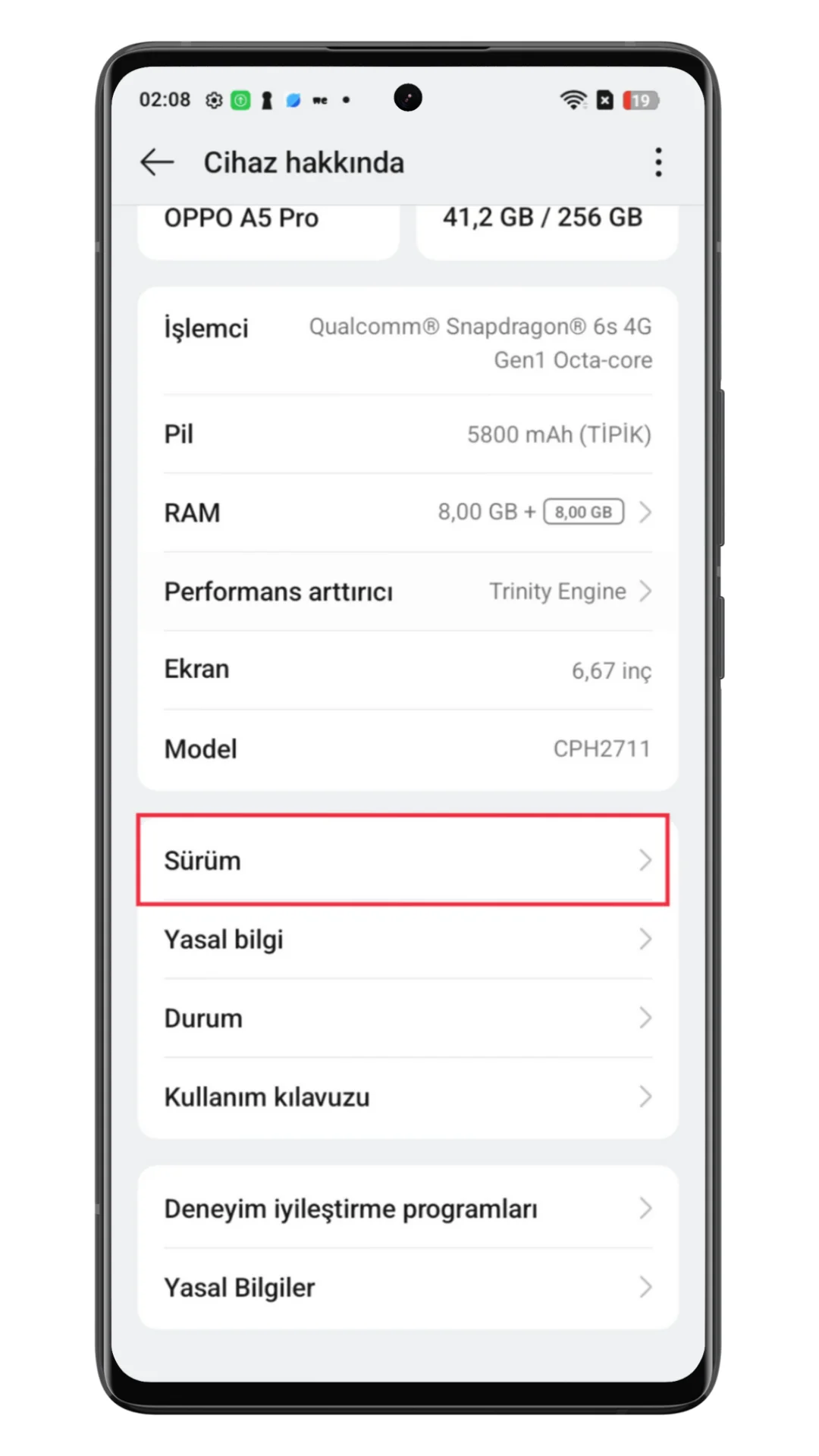 oppo geliştirici modu