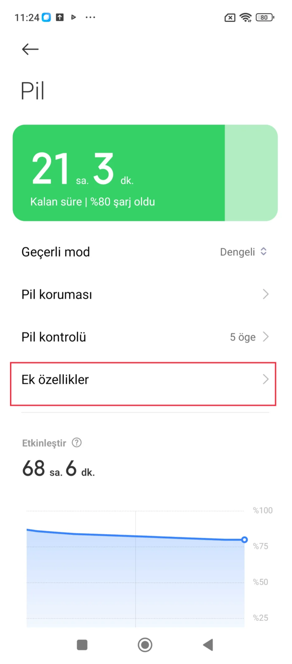 redmi pil ayarı