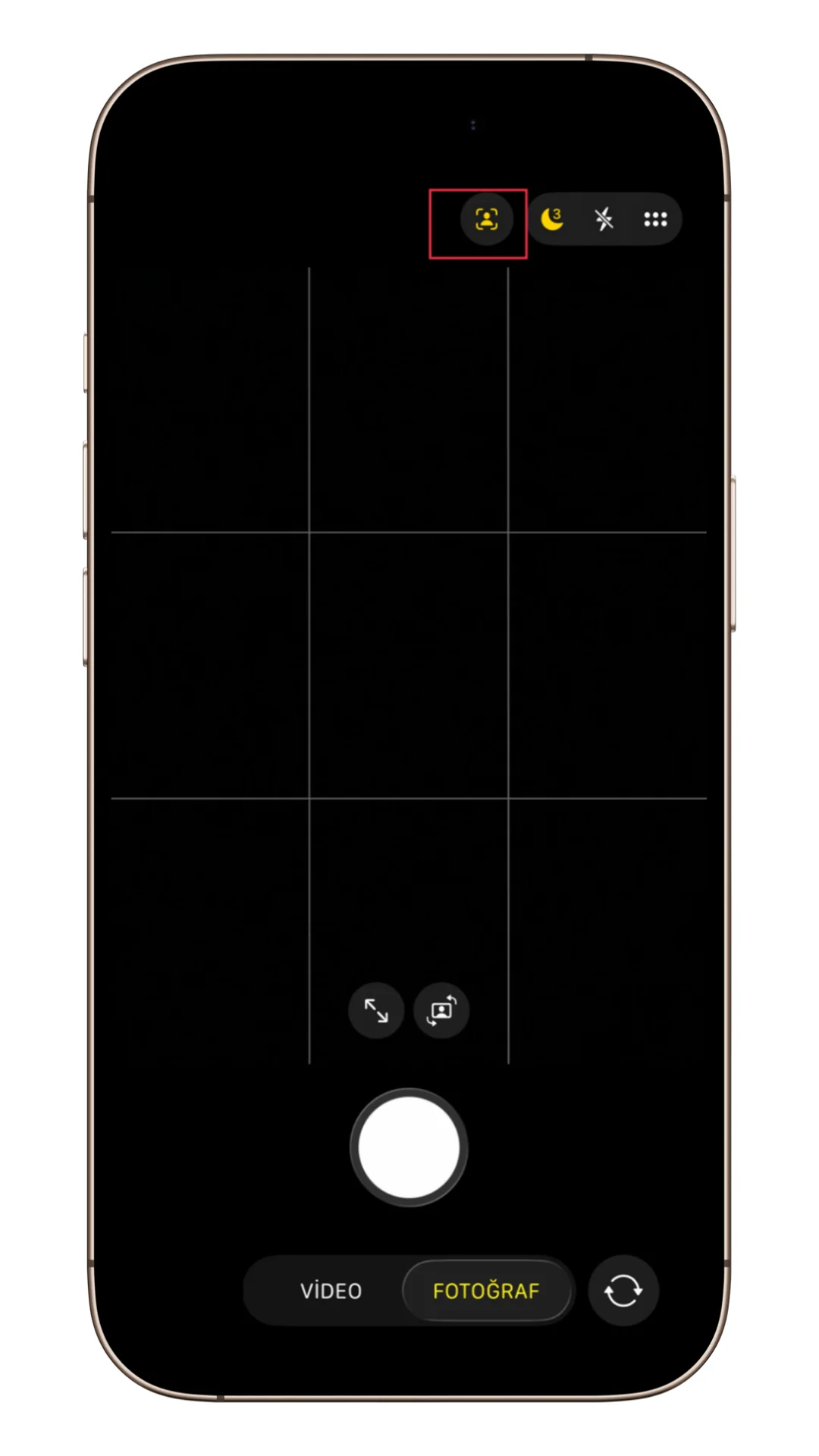iphone ön kamera otomatik büyütme kapatma