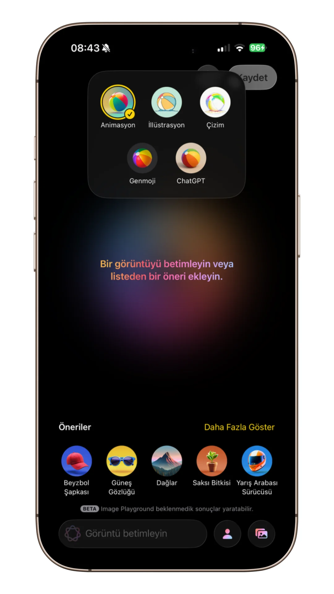 iphone yapay zeka görsel oluşturma