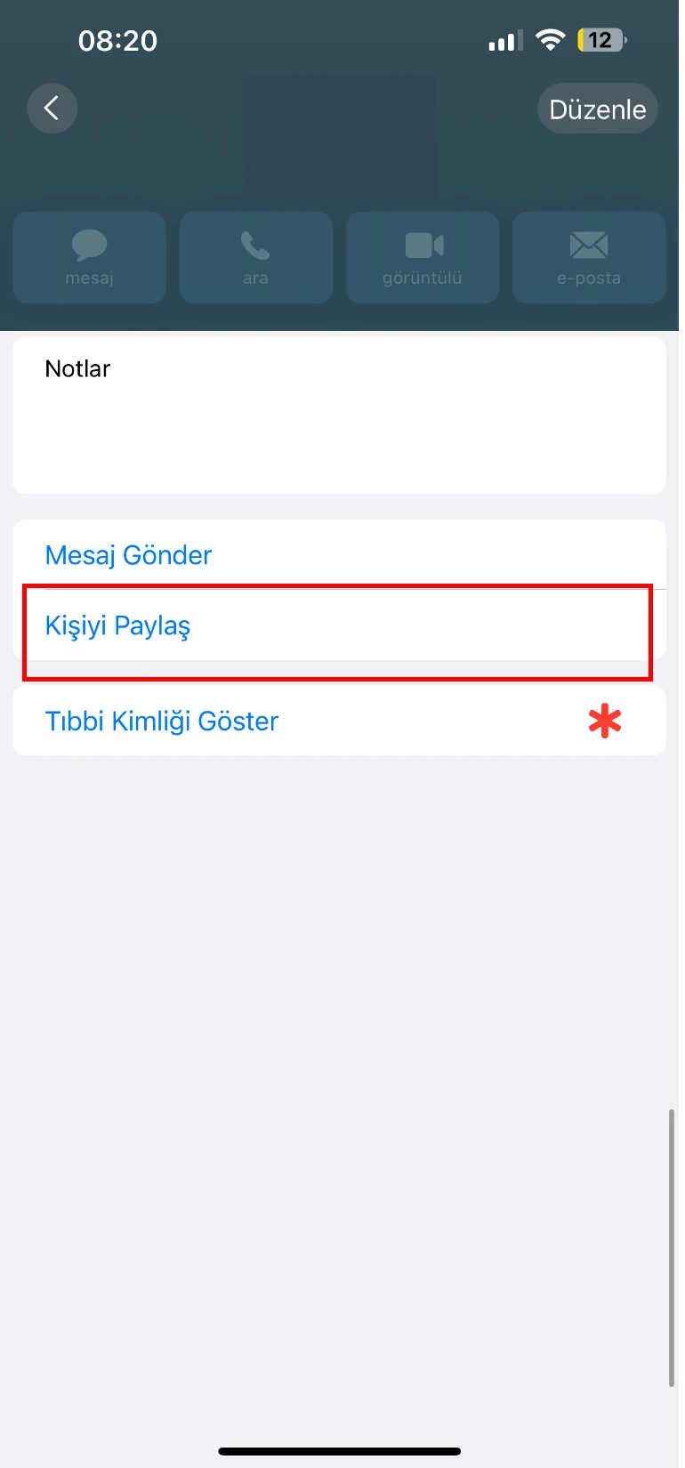 airdrop numara paylaşma