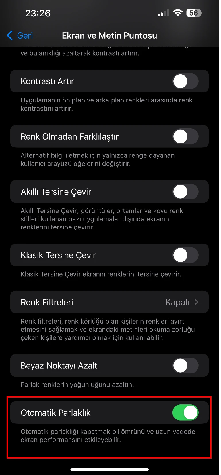 iphone açık kapalı etiketi