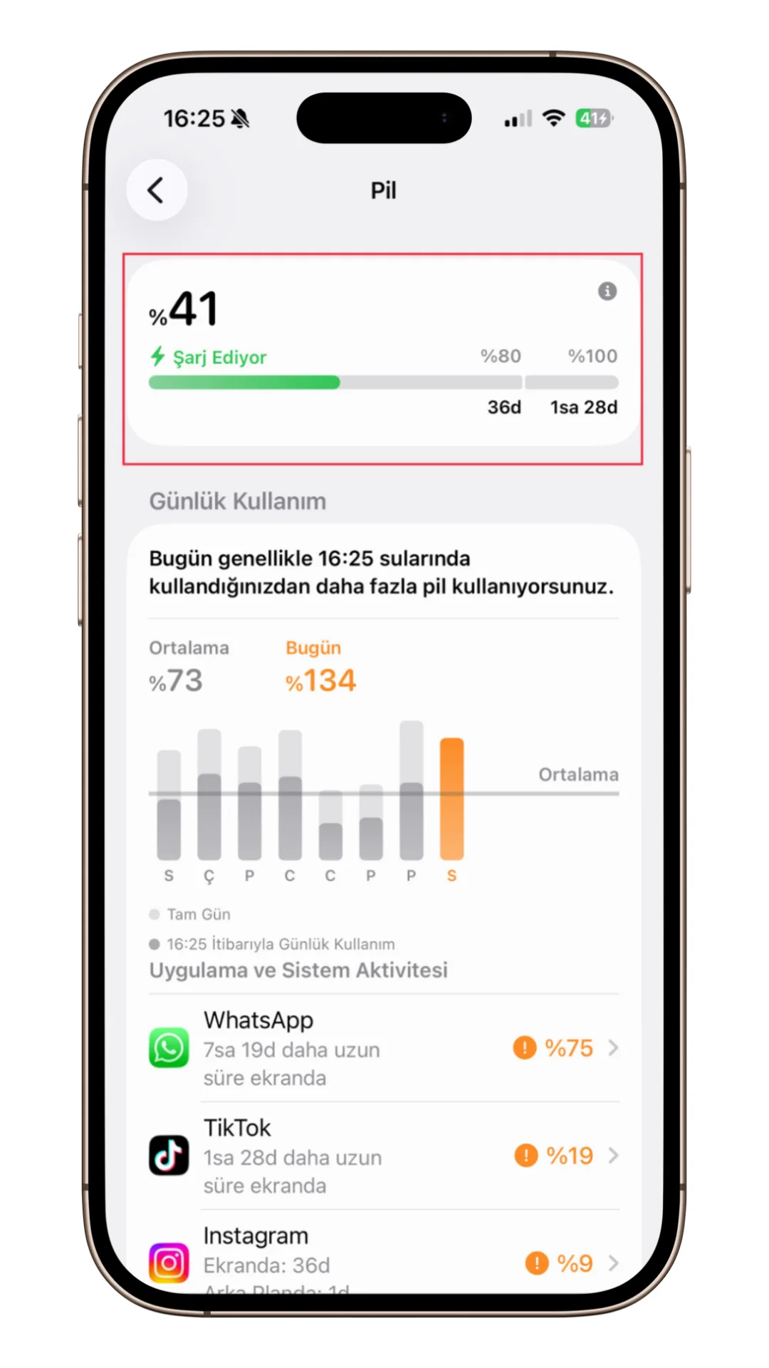 iphone sarj dolma süresini öğrenme