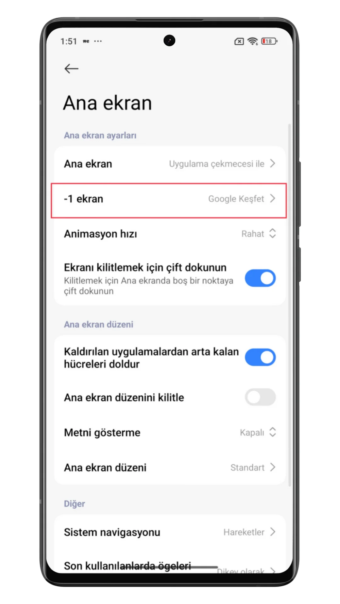 xiaomi eksi bir ekran