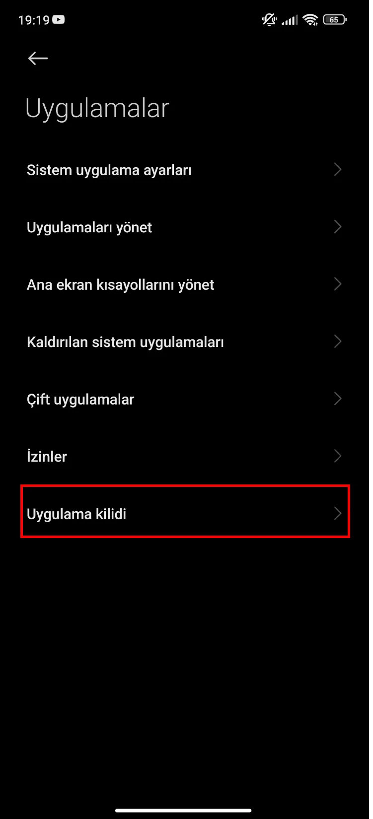 xiaomi uygulama şifreleme