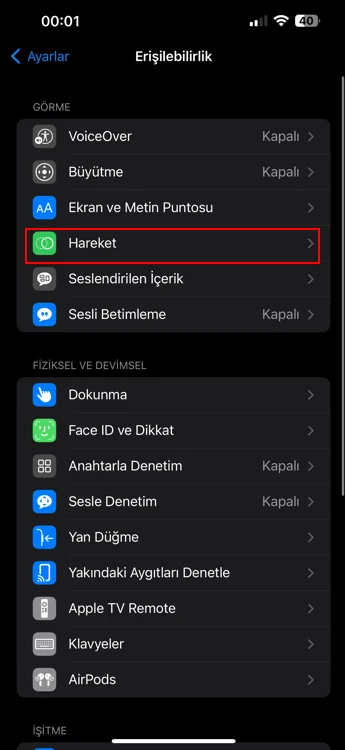 iPhone Ekran Kare Hızını Sınırlama