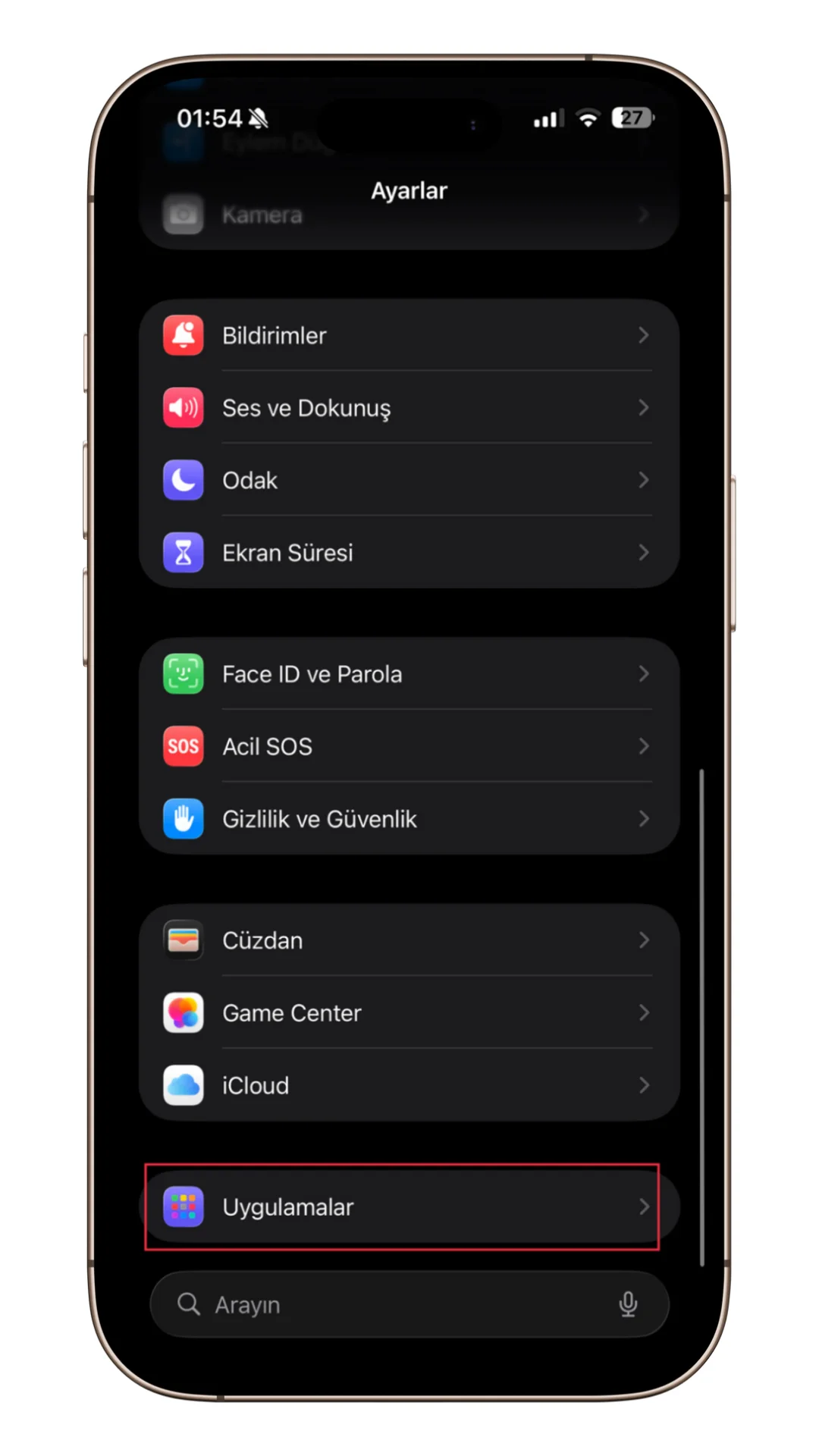 iphone aramak için son aramalara dokun