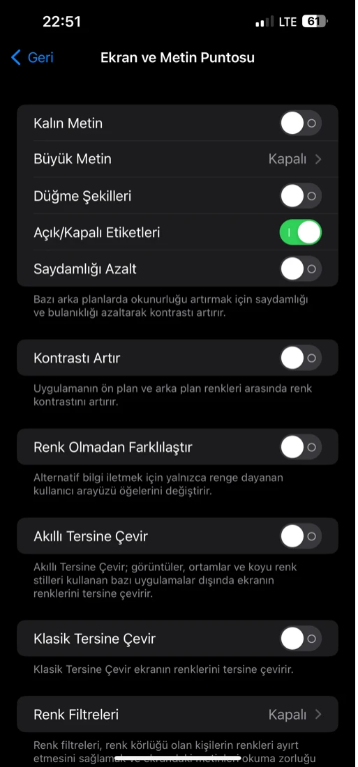 iphone açık kapalı etiketi