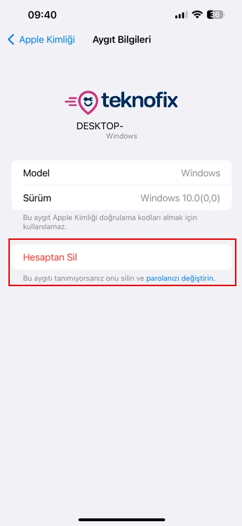 iPhone'da iCloud Hesabını Silme