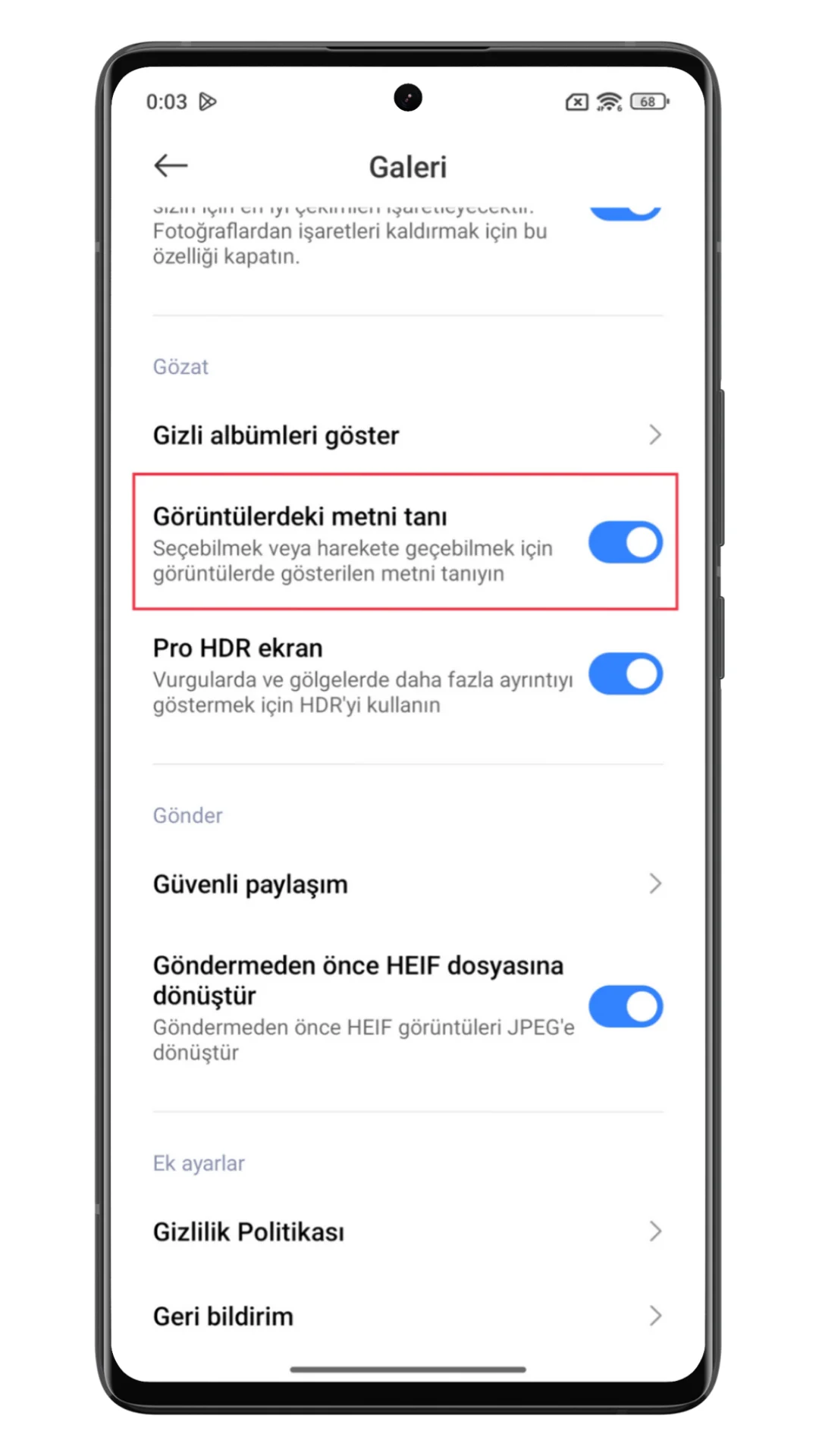 xiaomi fotoğraftan metin tanıma