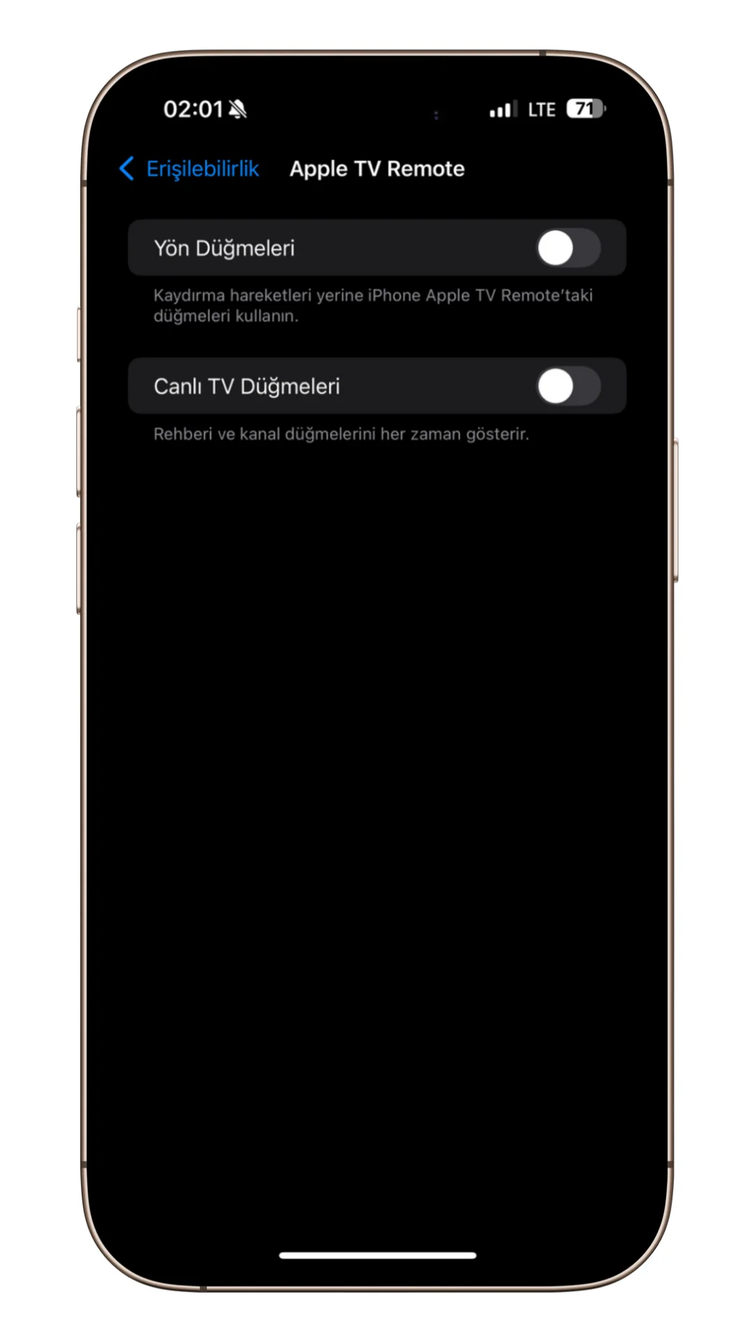 iphone apple tv kumandası