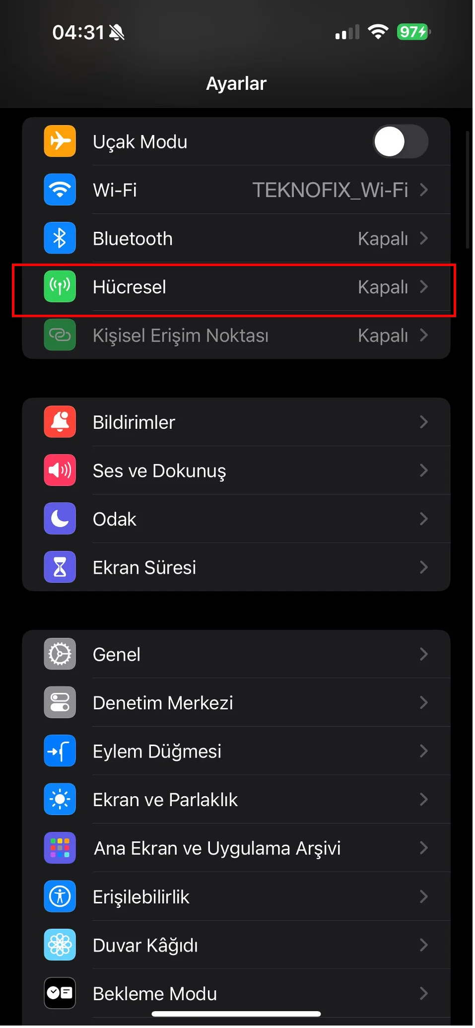 hücresel veri kullanımını engelleme