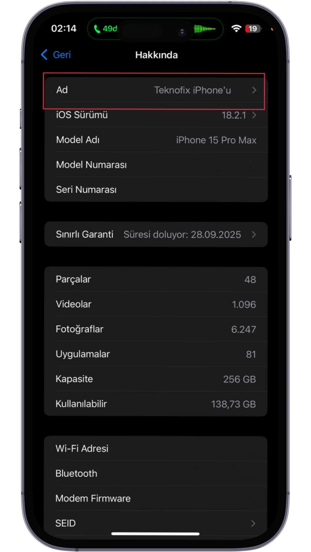 iphone cihaz adı değiştirme