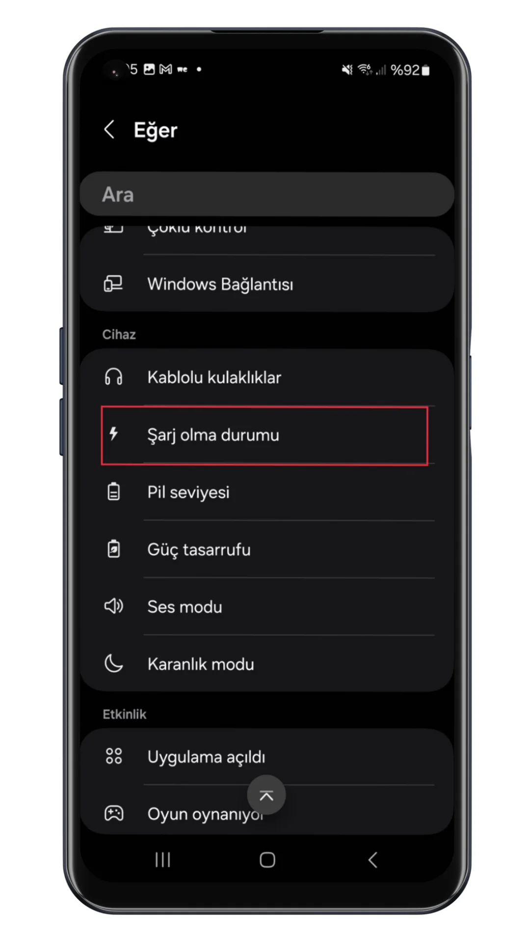 samsung şarj efekti