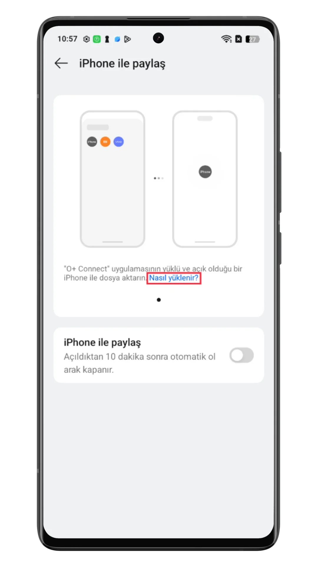 oppo iphone dosya gönder